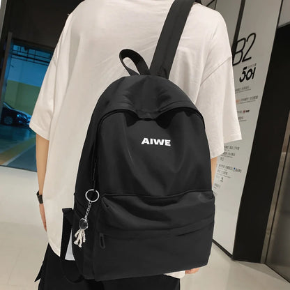 Female Male Trendy Cool Travel Girl Boy Solid Color Book Backpack Men Women School Backpack Ladies Student Bag Cute Harajuku Bag