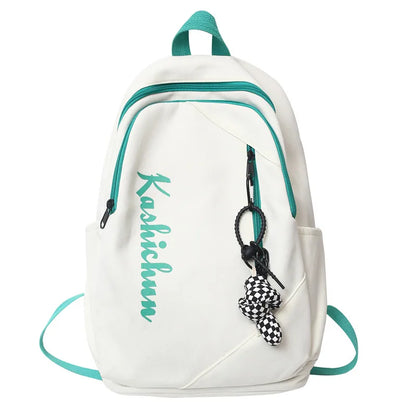 Female Male White Nylon Book Bag Men Women School Backpack New Lady Travel Student Bags Girl Boy Laptop College Backpack Fashion