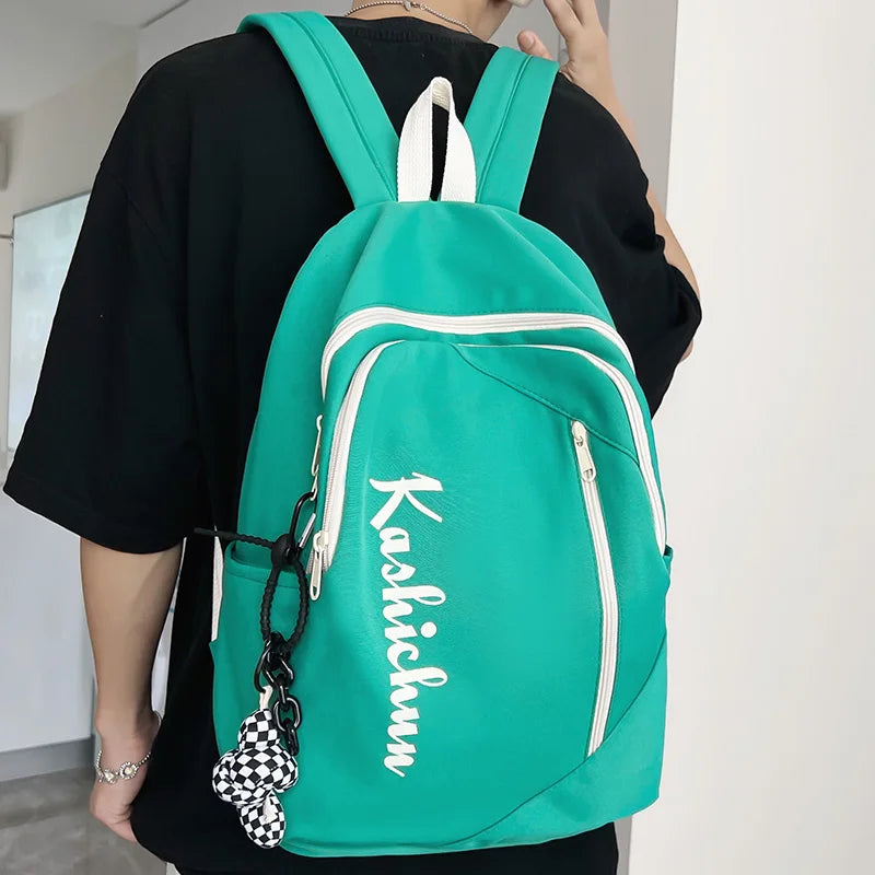 Female Male White Nylon Book Bag Men Women School Backpack New Lady Travel Student Bags Girl Boy Laptop College Backpack Fashion