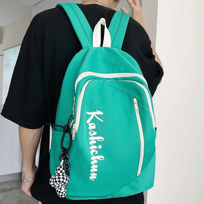 Female Male White Nylon Book Bag Men Women School Backpack New Lady Travel Student Bags Girl Boy Laptop College Backpack Fashion