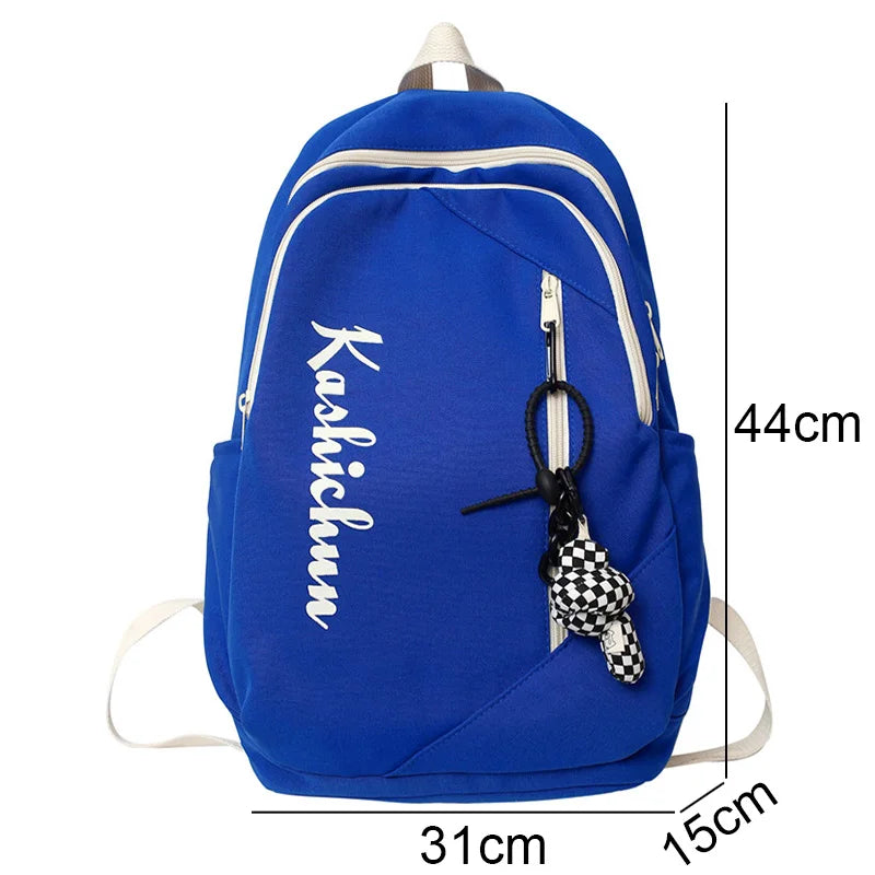Female Male White Nylon Book Bag Men Women School Backpack New Lady Travel Student Bags Girl Boy Laptop College Backpack Fashion