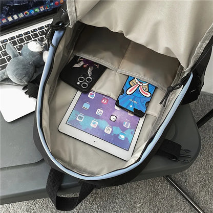 Female Men Harajuku Nylon Bag Ladies Male Laptop College Backpack Fashion Boy Girl School Bag Women Travel Backpacks Book Trendy