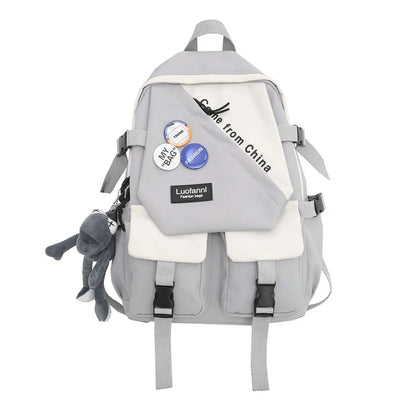 Female Men Harajuku Nylon Bag Ladies Male Laptop College Backpack Fashion Boy Girl School Bag Women Travel Backpacks Book Trendy