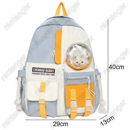 Female Nylon Cute Harajuku Bag Book Kawaii Teenage Girl Backpack Student College Women School Bag Fashion Ladies Backpack Trendy