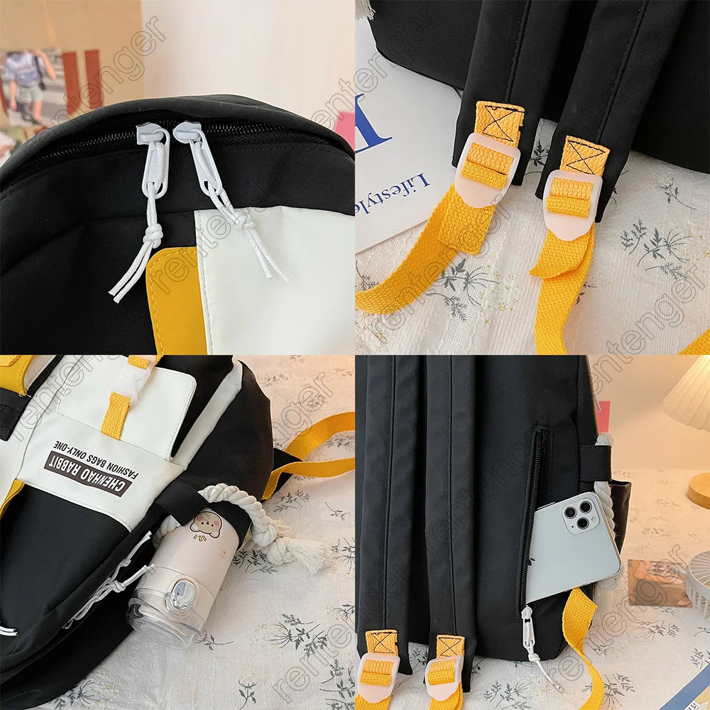 Female Nylon Cute Harajuku Bag Book Kawaii Teenage Girl Backpack Student College Women School Bag Fashion Ladies Backpack Trendy