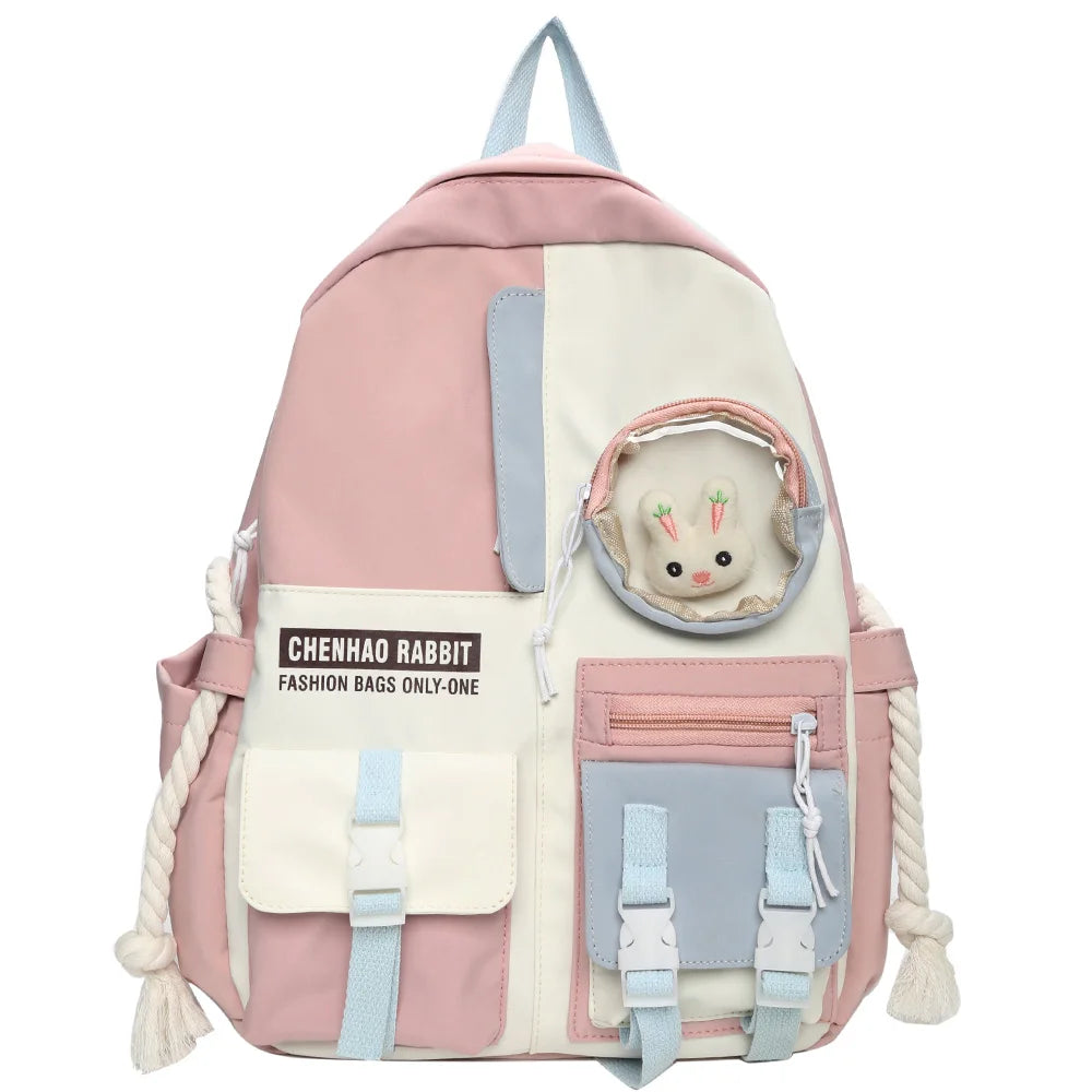 Female Nylon Cute Harajuku Bag Book Kawaii Teenage Girl Backpack Student College Women School Bag Fashion Ladies Backpack Trendy