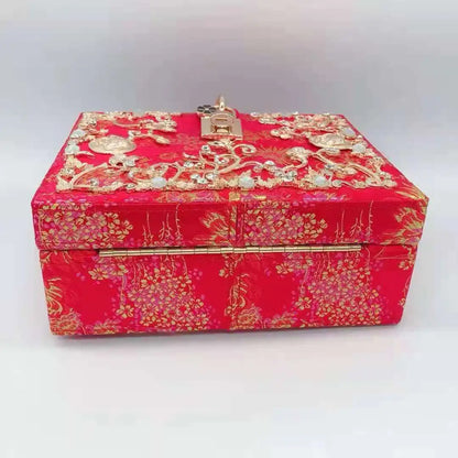 Female Red Metal Wedding Bridal Clutch Purse Best Design Girls' Crystal Party Clutches Bags Fashion Shoulder Small Chain Handbag