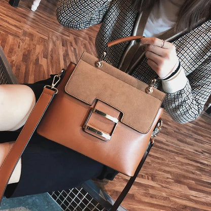 Female Retro Solid Color Shoulder Messenger Women's Fashion Frosted Handbag Ladies All-match Casual Texture Small Square Bag