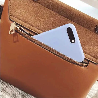 Female Retro Solid Color Shoulder Messenger Women's Fashion Frosted Handbag Ladies All-match Casual Texture Small Square Bag