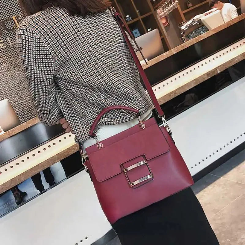 Female Retro Solid Color Shoulder Messenger Women's Fashion Frosted Handbag Ladies All-match Casual Texture Small Square Bag