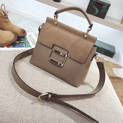 Female Retro Solid Color Shoulder Messenger Women's Fashion Frosted Handbag Ladies All-match Casual Texture Small Square Bag