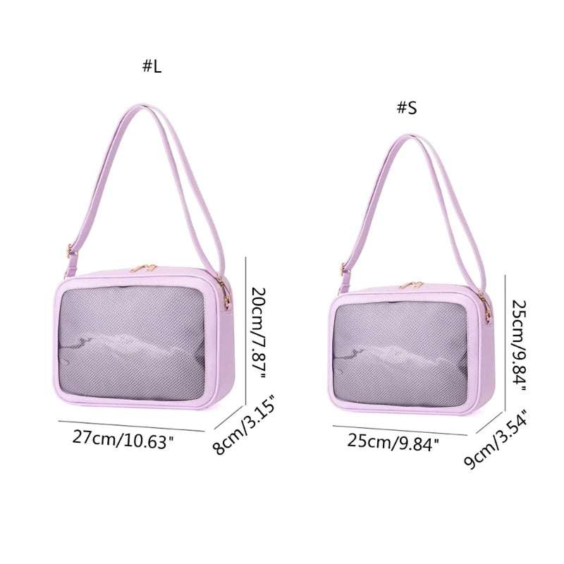Female Shoulder Bag with Adjustable Shoulder Strap Womens Clear Crossbody Bag