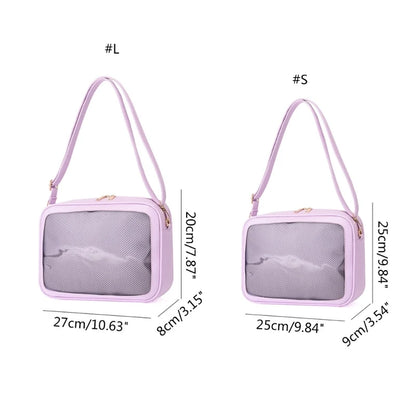 Female Shoulder Bag with Adjustable Shoulder Strap Womens Clear Crossbody Bag