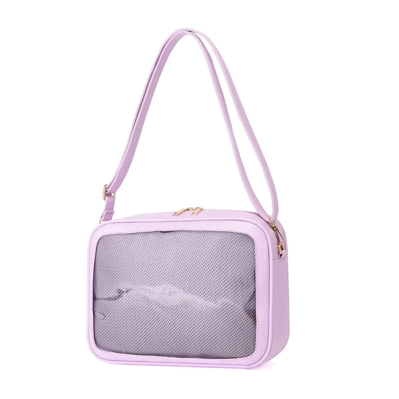 Female Shoulder Bag with Adjustable Shoulder Strap Womens Clear Crossbody Bag