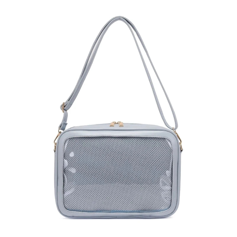 Female Shoulder Bag with Adjustable Shoulder Strap Womens Clear Crossbody Bag