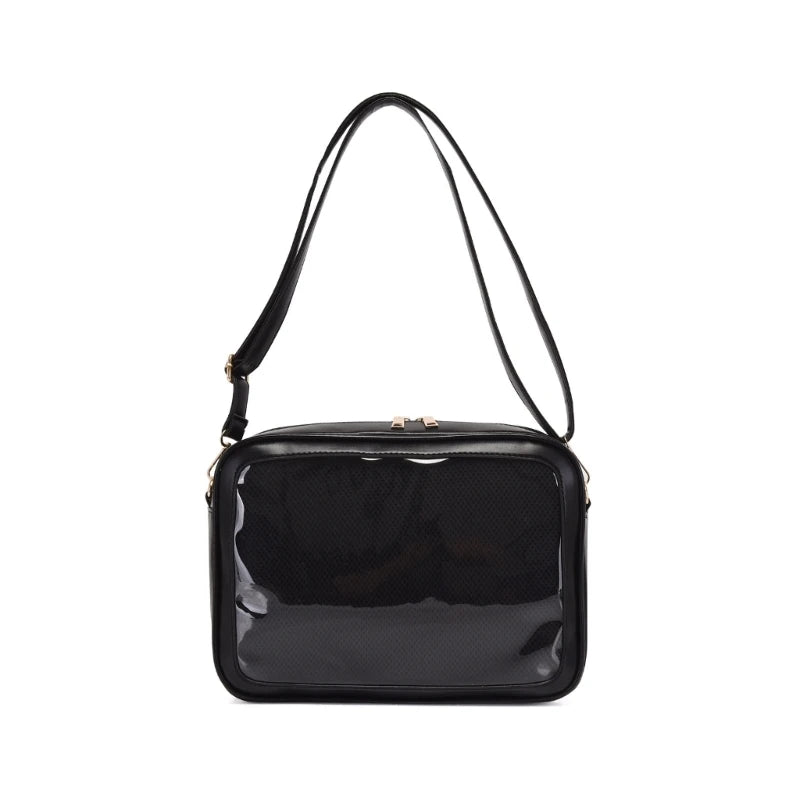 Female Shoulder Bag with Adjustable Shoulder Strap Womens Clear Crossbody Bag