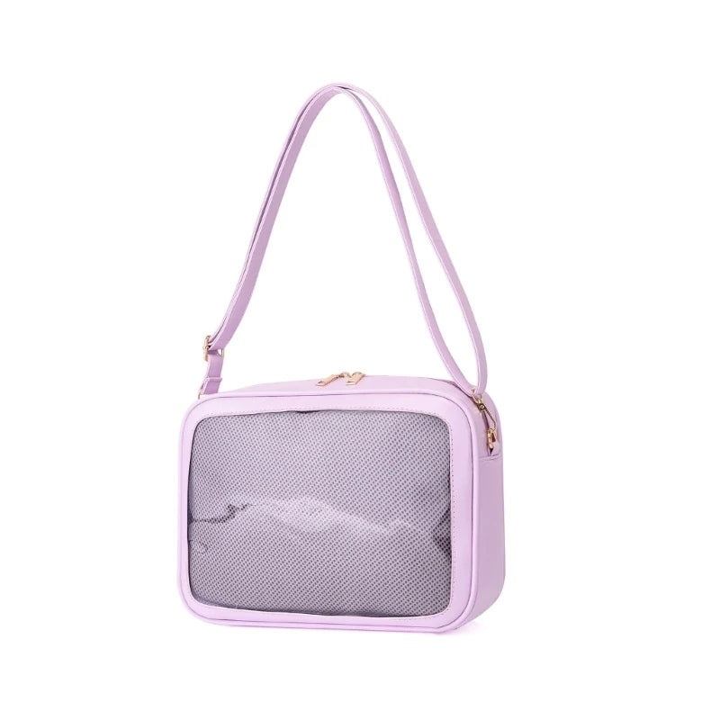 Female Shoulder Bag with Adjustable Shoulder Strap Womens Clear Crossbody Bag