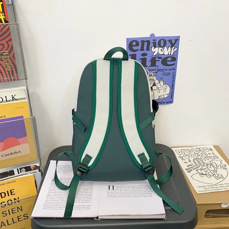 Female Teenager High Capacity Book Bag Girl Travel Laptop Student Backpack Ladies Nylon College Fashion Women Leisure School Bag