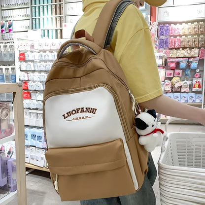 Female Travel Red Nylon Teenage College Backpack Fashion Ladies Cute Trendy Girl Leisure Backpack Women Laptop Student Book Bags