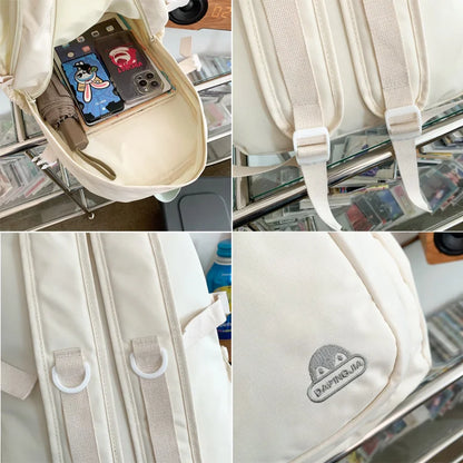 Female Travel Waterproof Book Bags Fashion Ladies Cute Laptop Trendy Women College Student Backpack Girl Kawaii Nylon School Bag