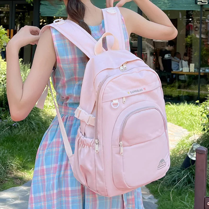 Female Travel Waterproof Book Bags Fashion Ladies Cute Laptop Trendy Women College Student Backpack Girl Kawaii Nylon School Bag