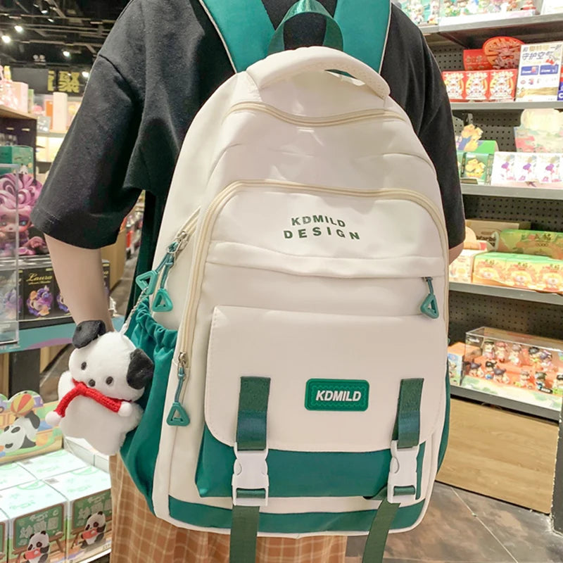 Female Travel Waterproof Book Bags Ladies Cute Laptop Trendy Women College Student Backpack Girl Kawaii Nylon School Bag 2023