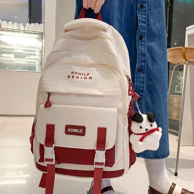 Female Travel Waterproof Book Bags Ladies Cute Laptop Trendy Women College Student Backpack Girl Kawaii Nylon School Bag 2023