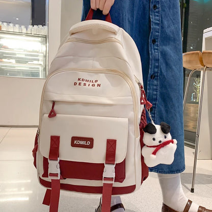 Female Travel Waterproof Book Bags Ladies Cute Laptop Trendy Women College Student Backpack Girl Kawaii Nylon School Bag 2023
