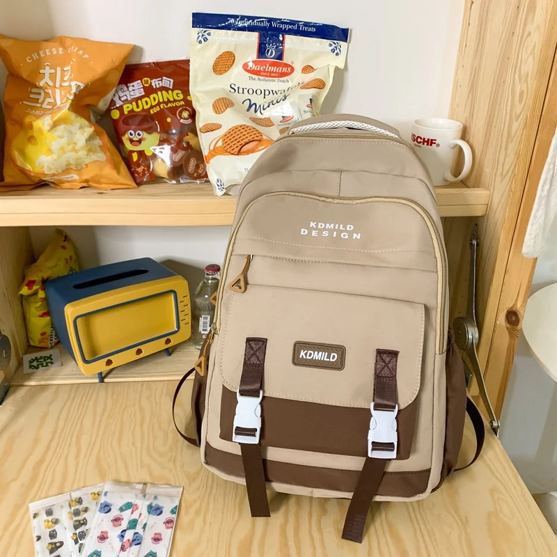 Female Travel Waterproof Book Bags Ladies Cute Laptop Trendy Women College Student Backpack Girl Kawaii Nylon School Bag 2023