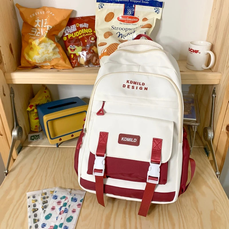 Female Travel Waterproof Book Bags Ladies Cute Laptop Trendy Women College Student Backpack Girl Kawaii Nylon School Bag 2023