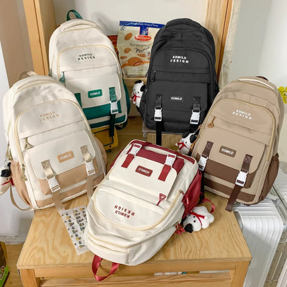 Female Travel Waterproof Book Bags Ladies Cute Laptop Trendy Women College Student Backpack Girl Kawaii Nylon School Bag 2023