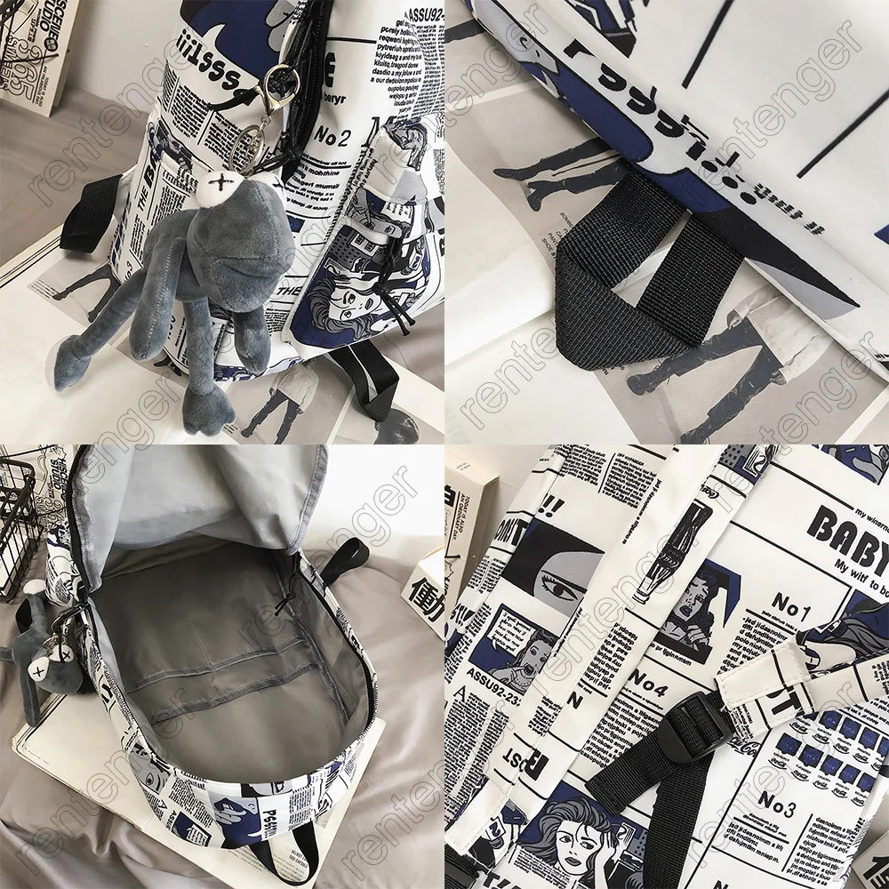 Female Trendy Men Backpack Cool Girl Student Male School Bag Ladies Fashion Laptop Nylon Backpack Women Book Boy Bags Travel New