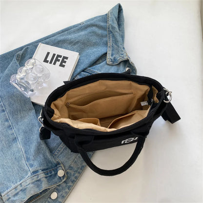 Female Versatile Canvas Handbag Light Large-capacity Ethnic Style Travel Casual Female High Quality Shopping Tote Bag