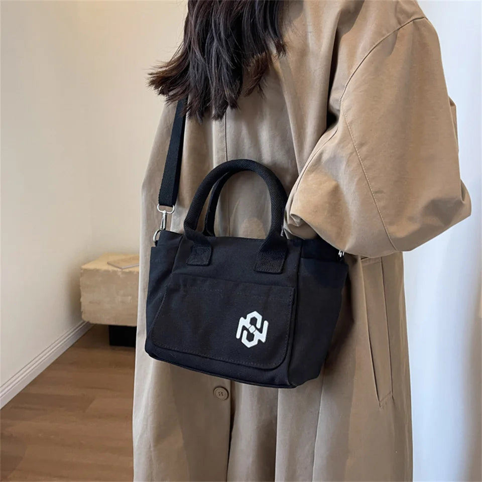 Female Versatile Canvas Handbag Light Large-capacity Ethnic Style Travel Casual Female High Quality Shopping Tote Bag