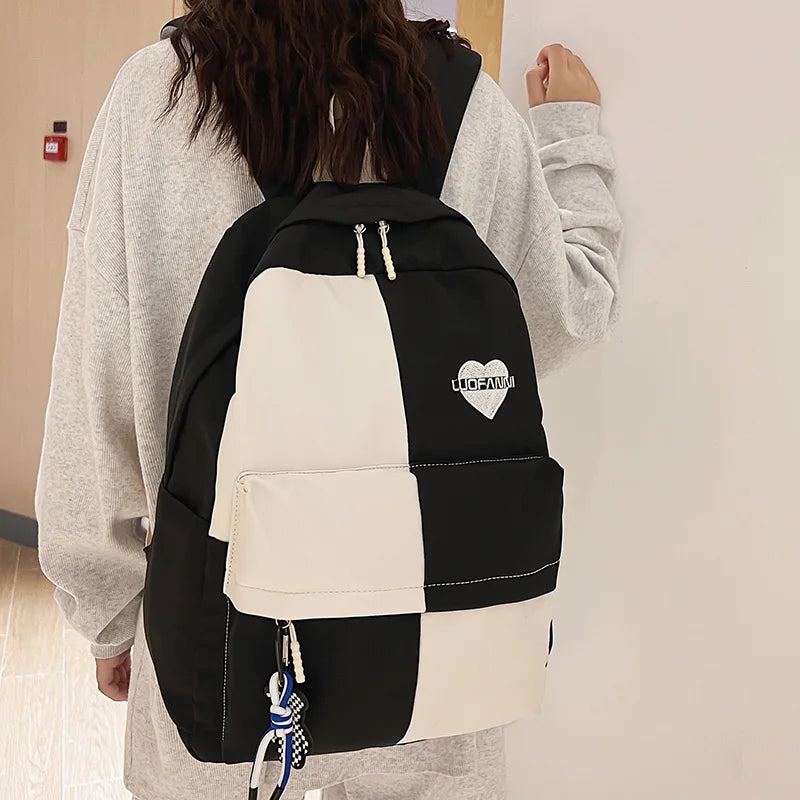Female Waterproof Laptop Backpack Fashion Girl Leisure Travel Student Bag Lady Nylon College Backpack Trendy Cool Women Book Bag