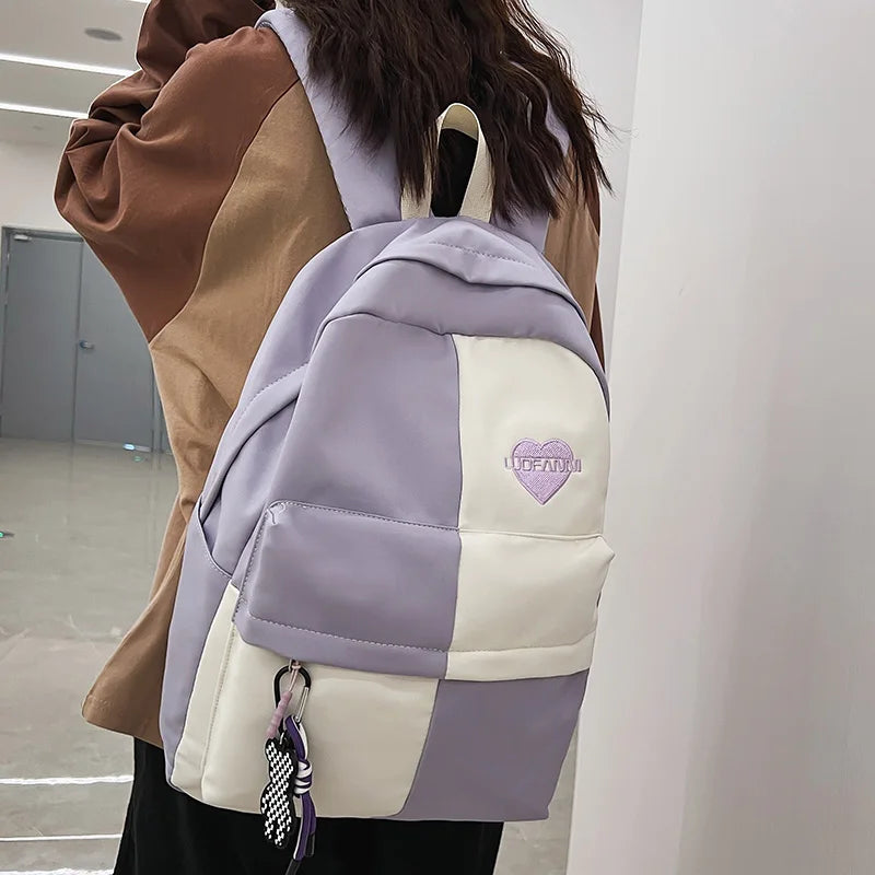 Female Waterproof Laptop Backpack Fashion Girl Leisure Travel Student Bag Lady Nylon College Backpack Trendy Cool Women Book Bag