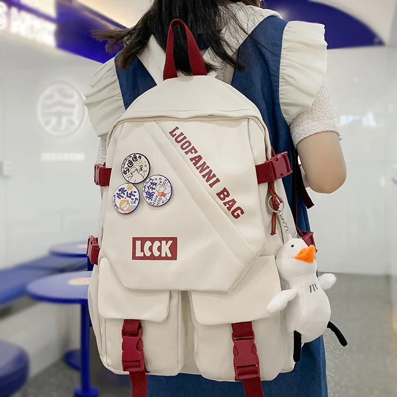 Female Waterproof Laptop College Backpack Trendy Lady Book Bag Women Cute Student Backpack Kawaii Girl Travel School Bag Fashion