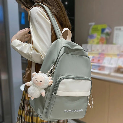 Female Waterproof Nylon College Backpack Fashion Laptop Cool Women Bag Lady Kawaii Backpack Trendy Girl Cute Travel Student Bags