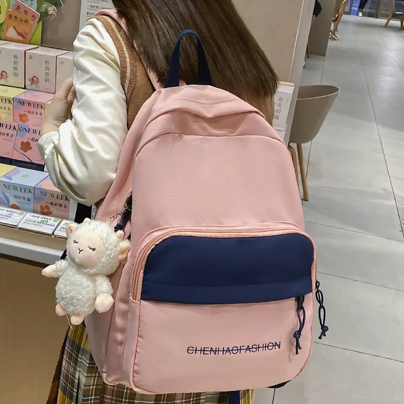 Female Waterproof Nylon College Backpack Fashion Laptop Cool Women Bag Lady Kawaii Backpack Trendy Girl Cute Travel Student Bags