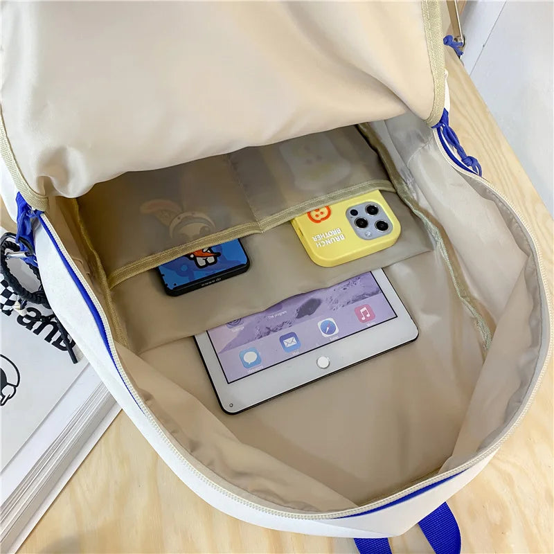Female Waterproof White College Bag Fashion Women Book Backpack Girl Kawaii School Bags Ladies Laptop Backpack Nylon Student New