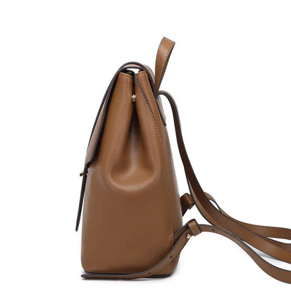 Female spring advanced light feeling ms canvas the niche leather cowhide commuter travel bag women backpack