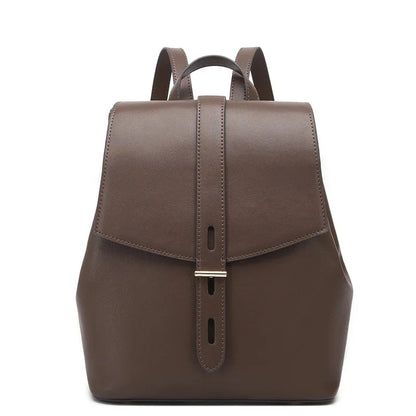 Female spring advanced light feeling ms canvas the niche leather cowhide commuter travel bag women backpack