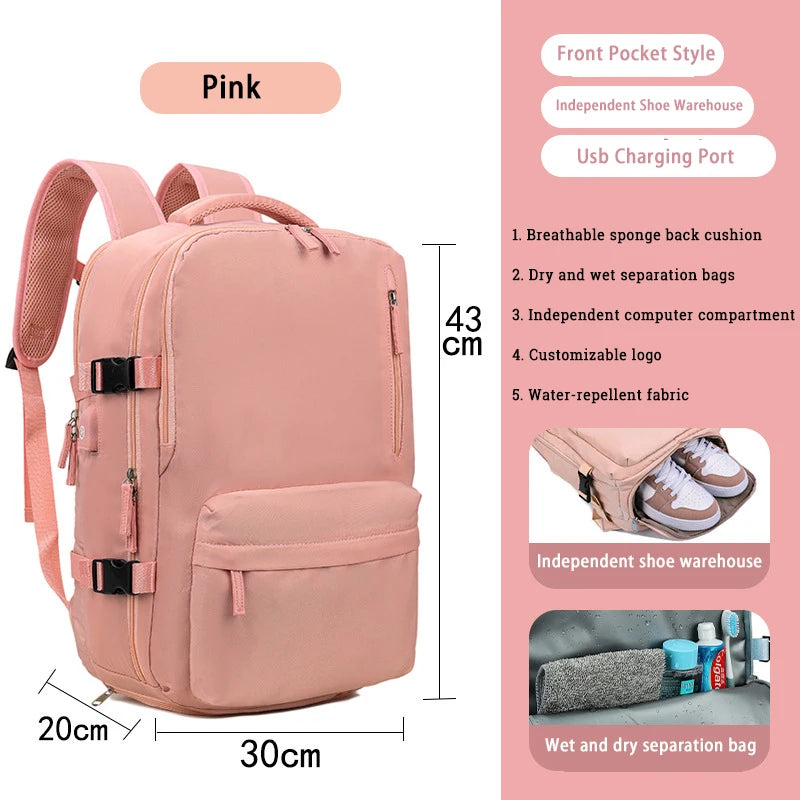 Feminina Backpack Aesthetic School Waterproof Bags for Women Trend 2024 University Laptop Travel Backpacks Sale with Shoe Pocket
