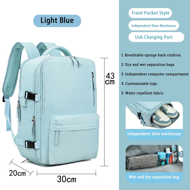 Feminina Backpack Aesthetic School Waterproof Bags for Women Trend 2024 University Laptop Travel Backpacks Sale with Shoe Pocket