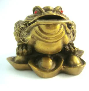 Feng Shui Brass Money Frog For Abundance & Career Luck Frog statue M5011