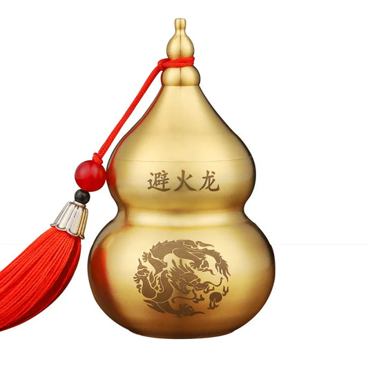Feng Shui Chinese Brass Wu Lou Gourd, Treasure Statue Home Decoration Table Bookshelf Ornaments, Fortune Protection