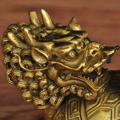 Feng Shui  Copper Dragon Turtle Ornaments Attract Wealth Decorations Home Living Room Foyer Decoration Handicrafts Opening Gifts