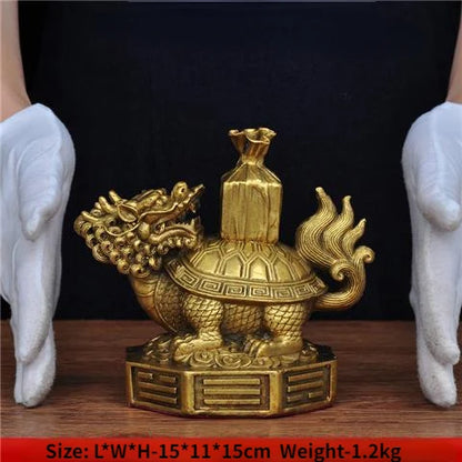 Feng Shui  Copper Dragon Turtle Ornaments Attract Wealth Decorations Home Living Room Foyer Decoration Handicrafts Opening Gifts