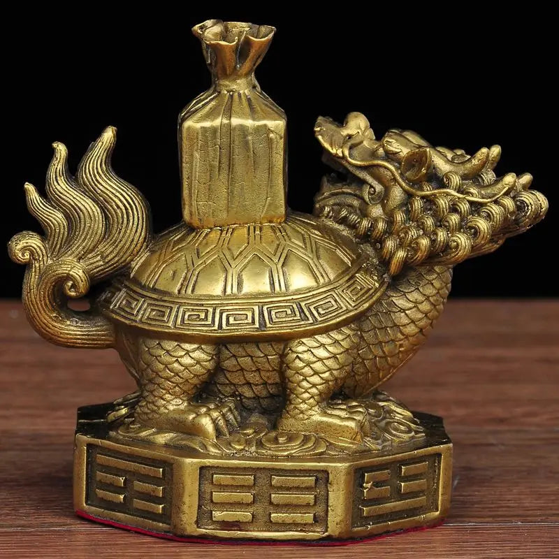 Feng Shui  Copper Dragon Turtle Ornaments Attract Wealth Decorations Home Living Room Foyer Decoration Handicrafts Opening Gifts