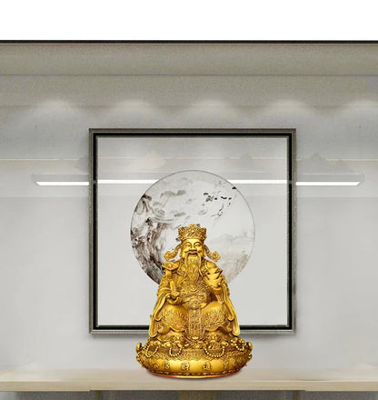 Feng Shui Copper God of Wealth Ornament Tor Yuanbao Living Room Company Treasure Pot Decor